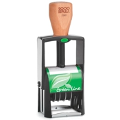 Cosco 2000 Plus Self Inking Classic 2360 Green Line Date Stamp utilizing recycled materials