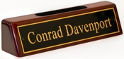 Piano Finish Desk Sign Rosewood with Cardholder 2"x8-1/4" (O.M.)
