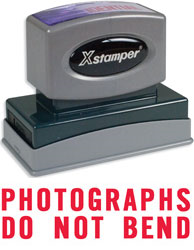 SHA3242 - Jumbo Stock Stamp - PHOTOGRAPHS DO NOT BEND (O.M.)