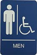 Molded ADA Signage 6x9 Men Handicap (O.M.)