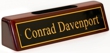 DPPCD - Piano Finish Desk Sign Rosewood with Cardholder 2"x8-1/4" (O.M.)